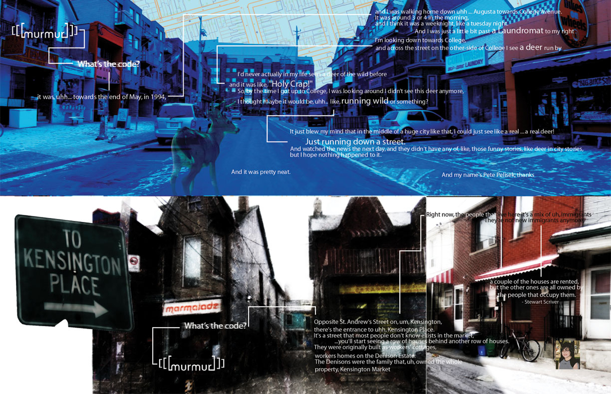 A graphic representation of stories that can be found around Kensington Market, in Toronto.